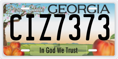 GA license plate CIZ7373