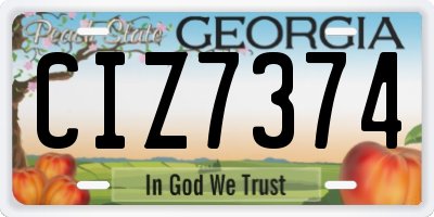 GA license plate CIZ7374