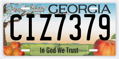 GA license plate CIZ7379