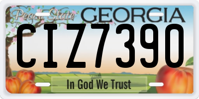 GA license plate CIZ7390