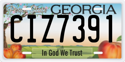 GA license plate CIZ7391