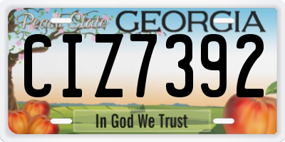 GA license plate CIZ7392