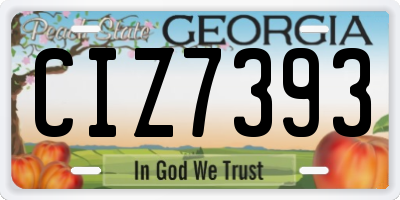 GA license plate CIZ7393