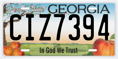 GA license plate CIZ7394
