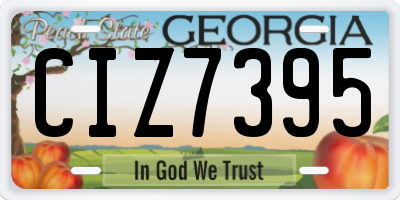 GA license plate CIZ7395