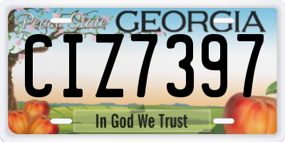 GA license plate CIZ7397