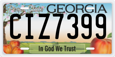 GA license plate CIZ7399