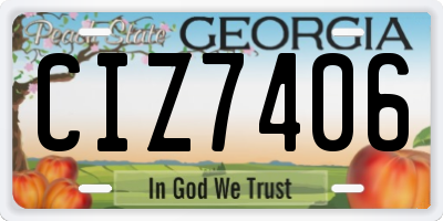 GA license plate CIZ7406