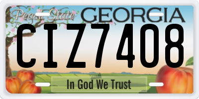 GA license plate CIZ7408