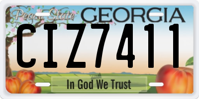 GA license plate CIZ7411