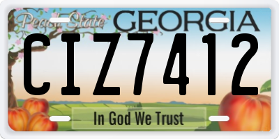 GA license plate CIZ7412