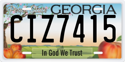 GA license plate CIZ7415