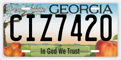 GA license plate CIZ7420