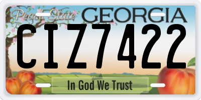 GA license plate CIZ7422