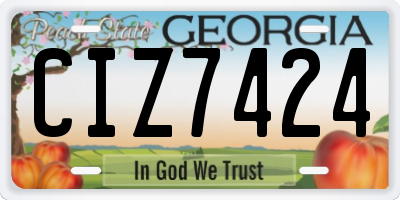 GA license plate CIZ7424