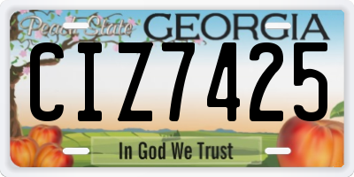 GA license plate CIZ7425