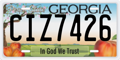 GA license plate CIZ7426