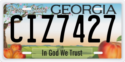 GA license plate CIZ7427