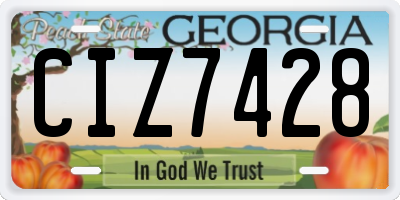 GA license plate CIZ7428