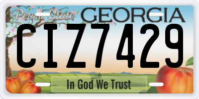 GA license plate CIZ7429