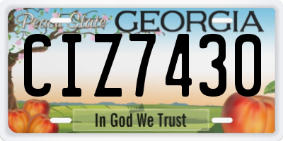 GA license plate CIZ7430