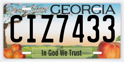 GA license plate CIZ7433