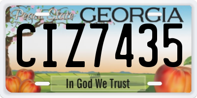 GA license plate CIZ7435