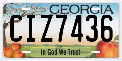 GA license plate CIZ7436