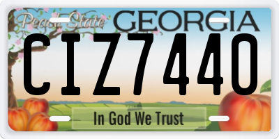 GA license plate CIZ7440