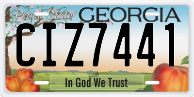 GA license plate CIZ7441