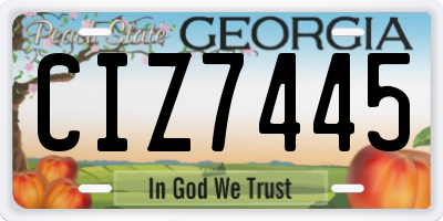 GA license plate CIZ7445