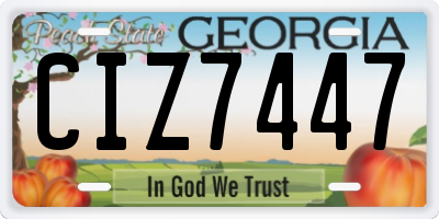 GA license plate CIZ7447