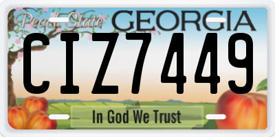 GA license plate CIZ7449