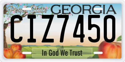 GA license plate CIZ7450