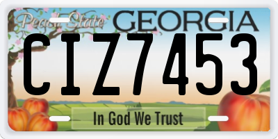 GA license plate CIZ7453
