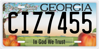 GA license plate CIZ7455