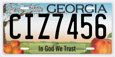 GA license plate CIZ7456