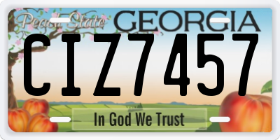 GA license plate CIZ7457