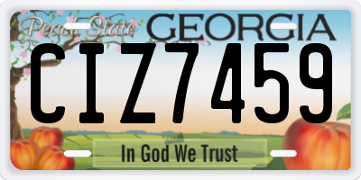 GA license plate CIZ7459