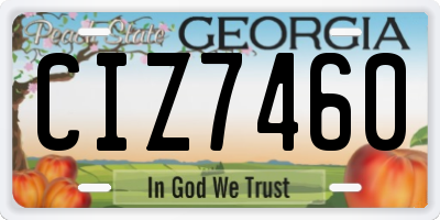 GA license plate CIZ7460