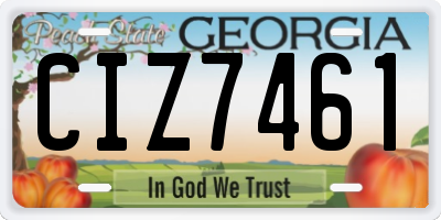 GA license plate CIZ7461