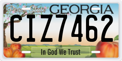 GA license plate CIZ7462