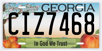 GA license plate CIZ7468