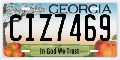 GA license plate CIZ7469