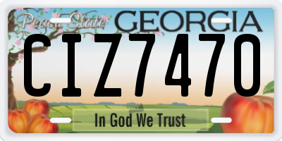 GA license plate CIZ7470