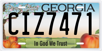 GA license plate CIZ7471