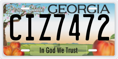 GA license plate CIZ7472