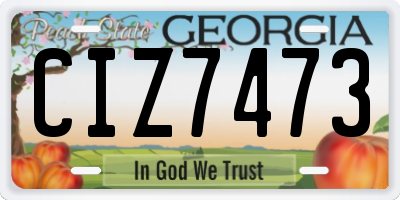 GA license plate CIZ7473