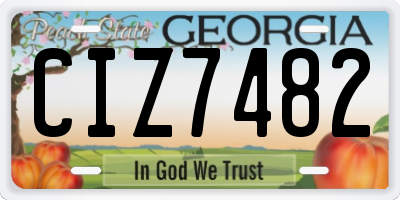 GA license plate CIZ7482