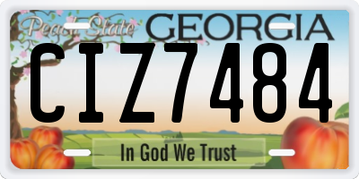 GA license plate CIZ7484